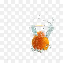 水里的橙子素材
