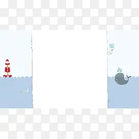 蓝色卡通海面固定背景