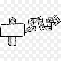 手绘路标插画图框