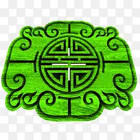 绿色艺术中式花纹