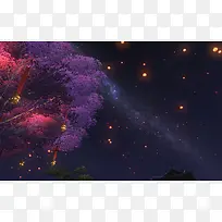 紫色梦幻星光大树