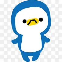 可爱蓝色简笔画企鹅