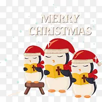 矢量圣诞节卡通企鹅