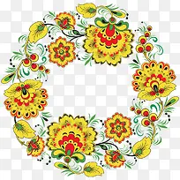 黄色花纹底纹png