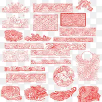 粉色中式艺术花纹