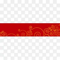 红色中国风花纹喜庆背景banner