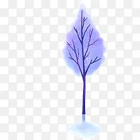插画夏日紫色树木