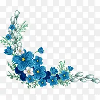 蓝色可爱小花设计