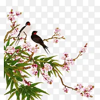 植物树木鸟花朵设计