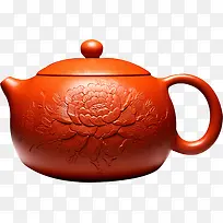 红色茶壶花纹茶具
