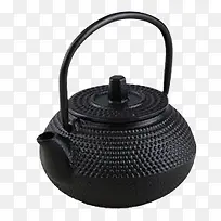 黑色带柄茶壶