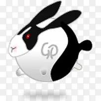 卡通黑白小兔子