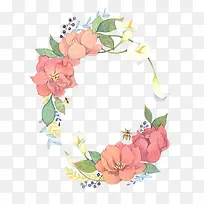 卡通红色白色花环