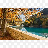 枫叶九寨沟山川素材