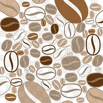卡通咖啡豆底纹