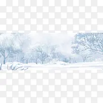 树林唯美雪景背景banner