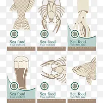 矢量海鲜菜单设计