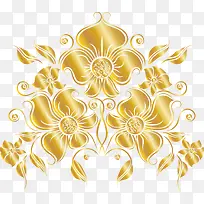 金色奢华花纹图案矢量素材