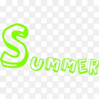 summer绿色镂空字体设计
