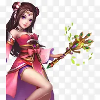 红衣动漫少女法术