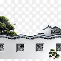 中式屋檐建筑设计装饰素材