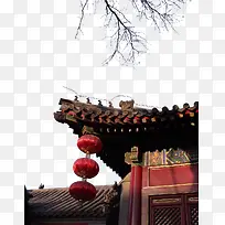 中式屋檐传统免抠建筑