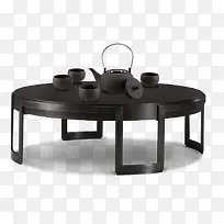 黑色中国风茶桌家具