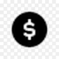 硬币美元简单的黑色iphonemini图标