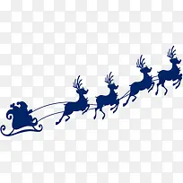 圣诞蓝色麋鹿雪橇