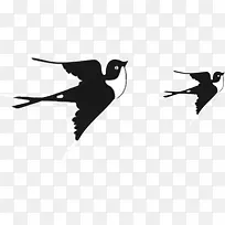 黑色水墨设计燕子