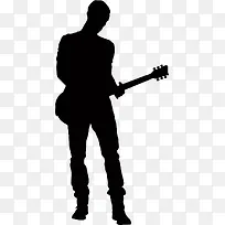 弹吉他人像影子