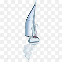 白色帆船设计手绘