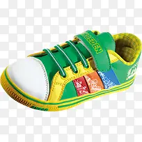 春天黄绿色童鞋装饰
