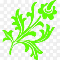 绿色花纹树叶装饰