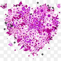 紫色花心形图案