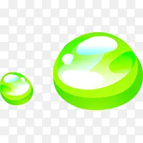 绿色卡通圆形露珠