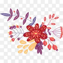 手绘民族风花朵图案装饰