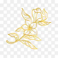 金色纹样花卉