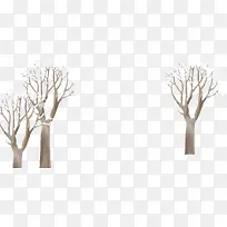 扁平风格创意合成树木造型