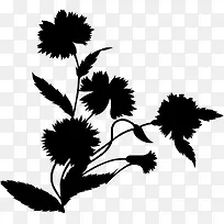 黑色手绘花卉展板