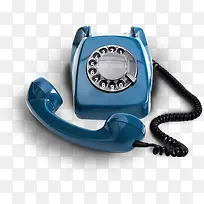 电话座机蓝色电话装饰