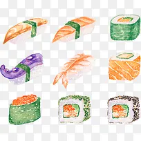矢量日式寿司组