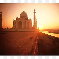 印度泰姬陵的日落