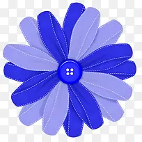 蓝色纽扣布带鲜花