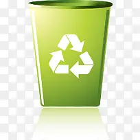 矢量绿色设计创意环保绿色垃圾桶