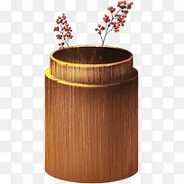 棕色木桶