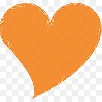 橙色浪漫心形节日素材