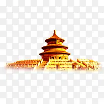 金色复古中国风建筑