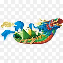 可爱划桨龙舟粽子