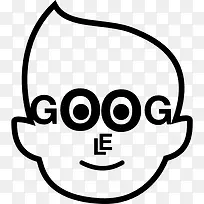 以谷歌眼镜形状对一个男孩图标